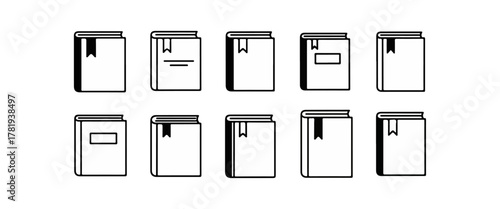 Collection of books with bookmarks illustrated on a dark background