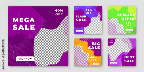 Collection Flash sale social media post Minimalistic editable fashion product big sale advertising banner. elegant sale and discount promotional advertising banner.