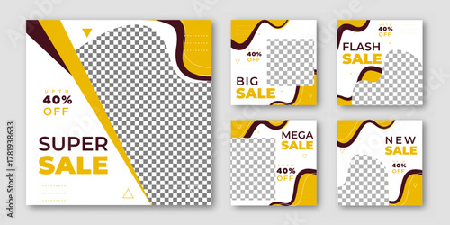 A set of  banners for flash sale template post flash sale Social media post for big sale and marketing.