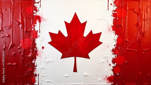 Canadian flag painted on the wall