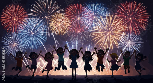 Cartoon woman in warrior pose on yoga mat in bright room.