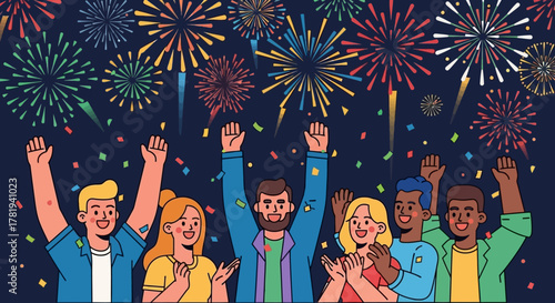 Cartoon woman in warrior pose on yoga mat in bright room.