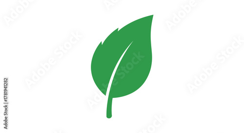 A Simple Green Leaf Icon Representing Nature, Growth, and Environment