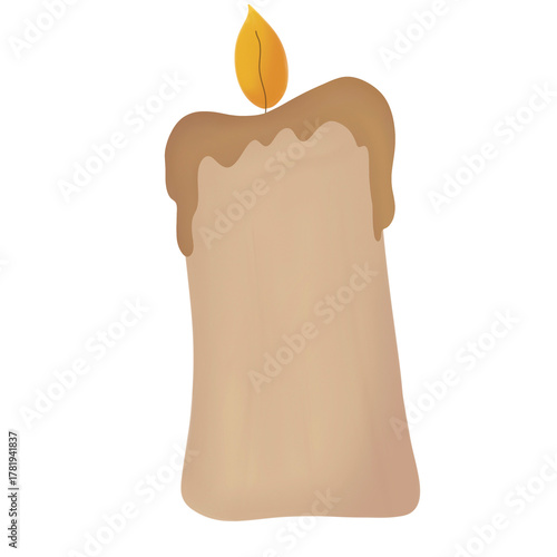 Holiday Celebration, Candle, Cozy Home, Illustration, Warm Atmosphere, Close-up, Christmas Spirit