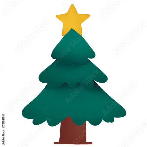 Festive Holiday Celebration, Christmas Tree, Home Interior, Illustration, Cheerful Atmosphere, Front View, Joyful Concepts