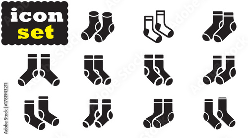 Clean socks icon Set, Clean socks solid vector
