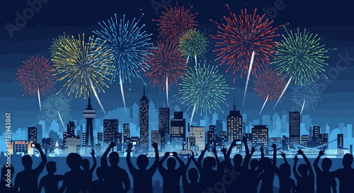 Cartoon woman in warrior pose on yoga mat in bright room.