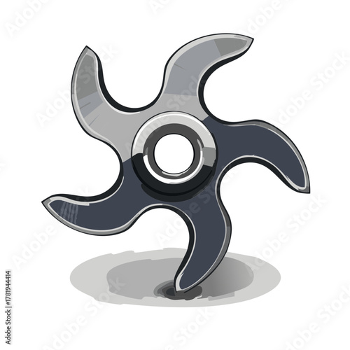 Modern Black Shuriken Style Fidget Spinner Toy Representing Focus, Stress Relief, and Pop Culture Trend Gadget