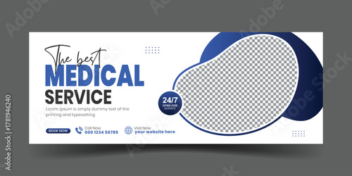 Medical services promotion social media cover banner design