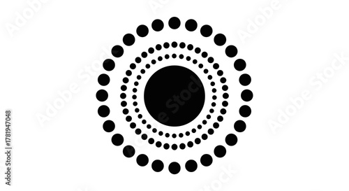 Concentric circles made of dots
