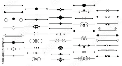 Assortment of decorative line dividers and ornaments