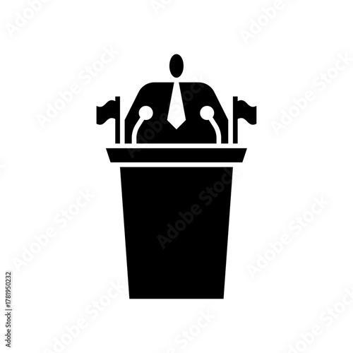 speech glyph icon. speech of delegation illustration.