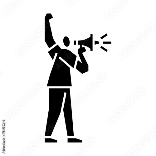  activist glyph icon. protest illustration.