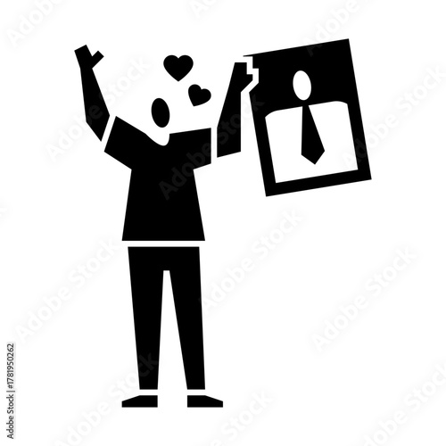 candidate supporter glyph icon. supporter illustration.