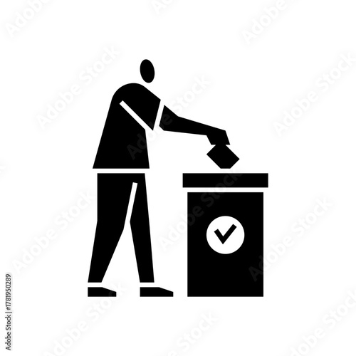 vote glyph icon. voter illustration.