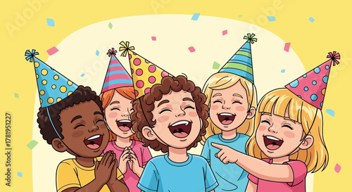 Cartoon woman in warrior pose on yoga mat in bright room.