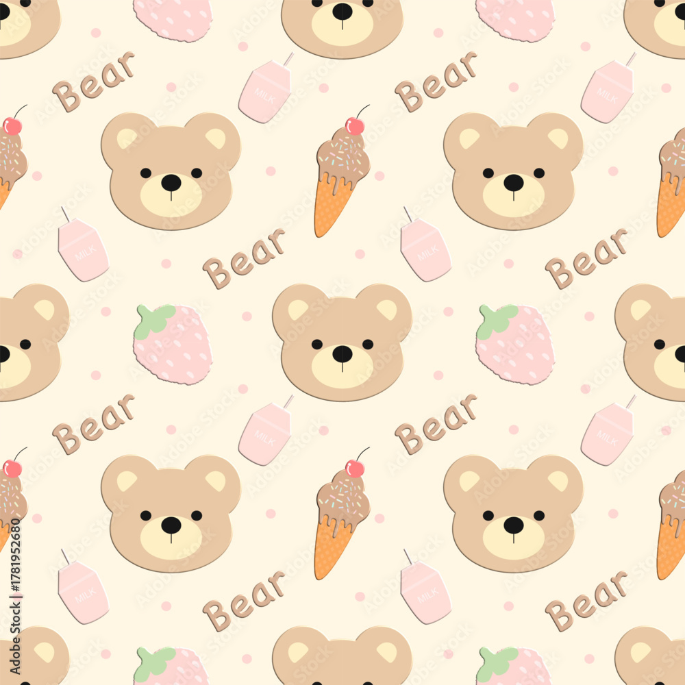 Fototapeta premium seamless pattern with teddy bears