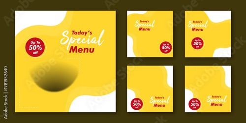 Special food menu banner design Todays special menu concept banner template design. Discount abstract promotion layout poster.