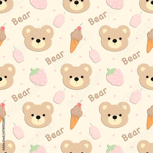 seamless pattern with teddy bears