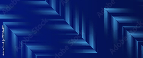 blue abstract background with geometric square line patterns in the corners, Suit for banner, web, brochure, pamflet and presentation