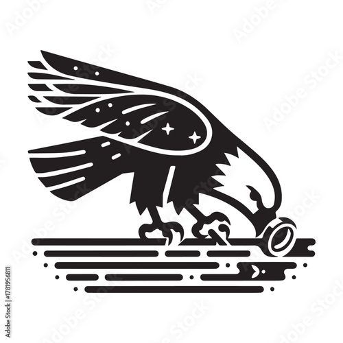 Eagle with Key Symbolizing Focus and Precision.