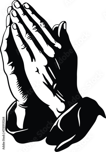 Praying Hands Vector Illustration Symbol of Faith and Worship