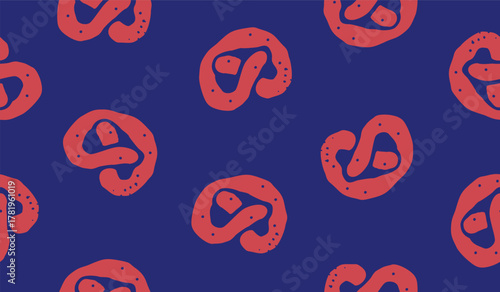 Cute pretzel pattern background vector design
