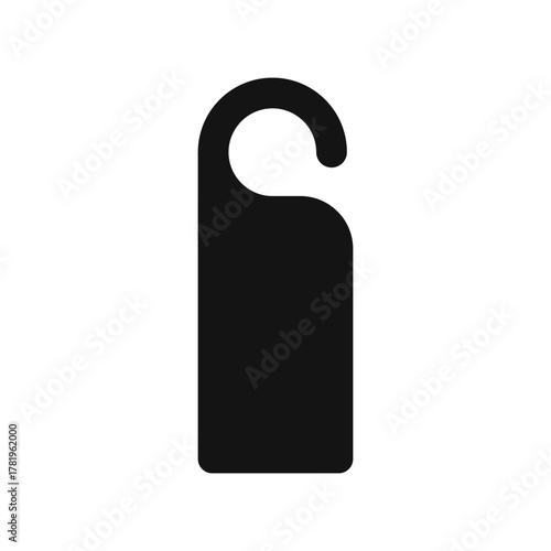 Door hanger icon in flat style. Do not disturb card vector illustration on isolated background. Hotel room sign business concept.