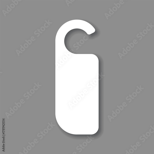 Door hanger icon in flat style. Do not disturb card vector illustration on isolated background. Hotel room sign business concept.