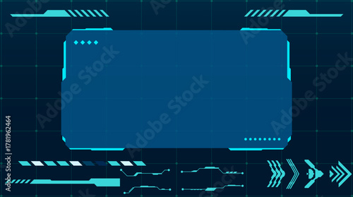 Cyber Technology HUD Display Background Vector Set Interface