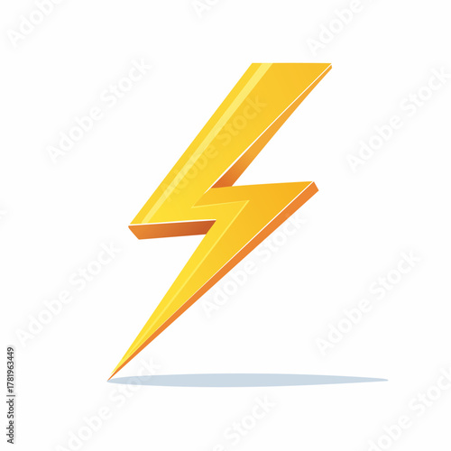 Symbole d’éclair stylisé isolé en design plat