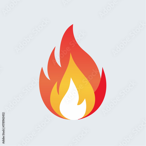 Flamme stylisée isolée symbole d’énergie et de chaleur