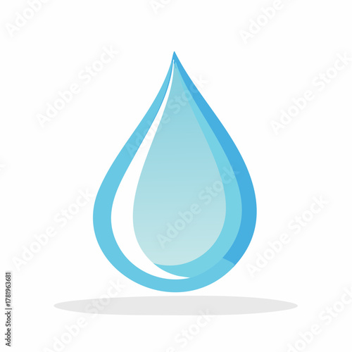  goutte d'eau bleu isolée