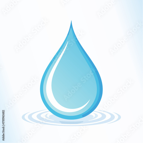Goutte d’eau stylisée isolée symbole de pureté