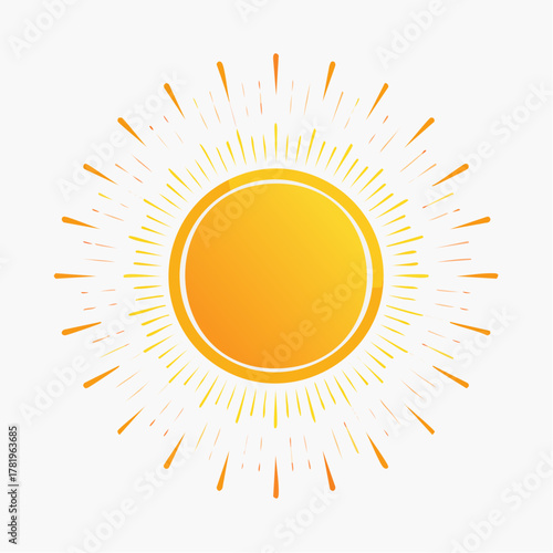Illustration moderne de soleil minimaliste isolé