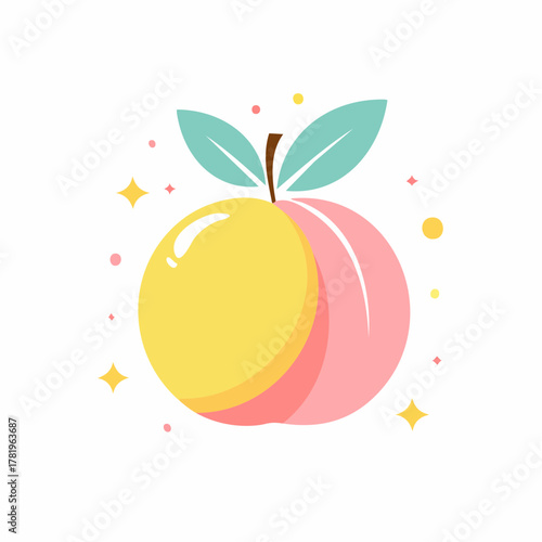 fruit de pêche simple et isolée