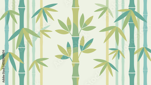Bamboo Stalks and Leaves Pattern Design