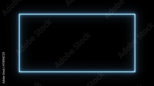 Futuristic glowing neon blue frame on a dark background. Elegant light border animation with smooth motion and modern design, perfect for intros, tech videos, and digital presentations.