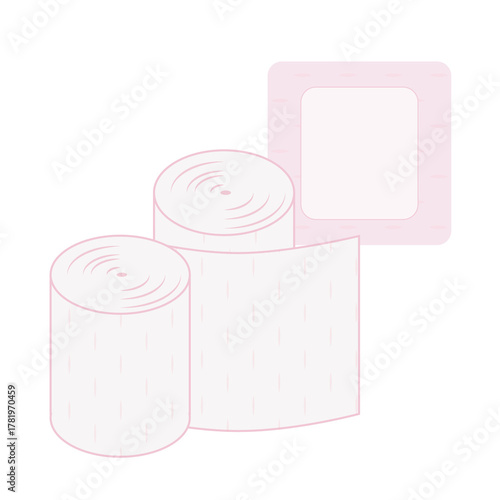 包帯とパッチのセットイラスト素材