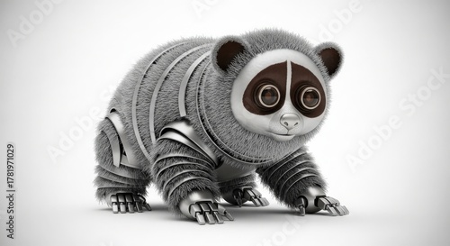 Robotic Loris Robot Animal Mechanical Design 3D Rendering Cute Animal Artificial Intelligence