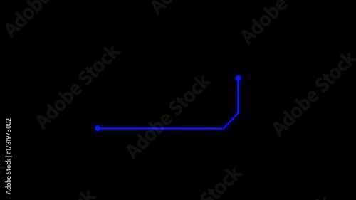Neon blue line graph growing upwards abstract background technology concept digital data