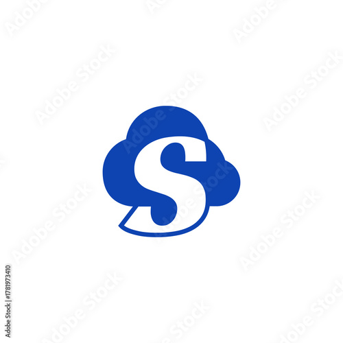 letter s cloud logo vector icon illustration