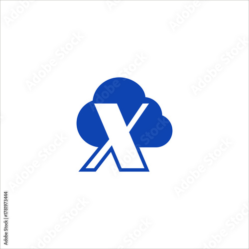 letter x cloud logo vector icon illustration