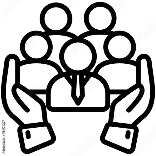 Community Care Mini Illustration Icon. Use For Modern Concept, Print, Ui, Ux Kit, Web And App Development. Vector Related To Business Finance, Management And More