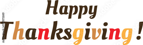 Adorable cartoon turkey peeks over a sign wishing everyone a very happy Thanksgiving celebration
