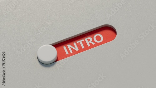Slika na platnu slide switch spelling with INTRO business word