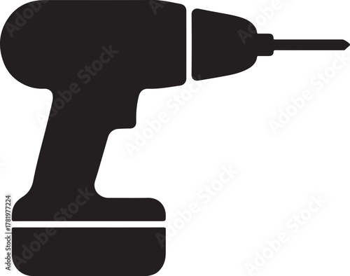 PrintBlack silhouette of a cordless power drill