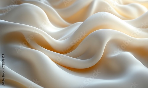 Soft satin textile with smooth elegant flowing folds and gentle waves background texture
