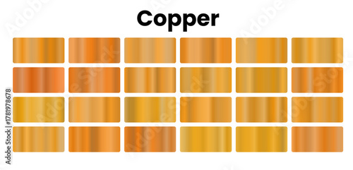 Warm copper gradients, metallic reddish-brown hues, rustic and rich tones, perfect for antique designs, shiny art, and earthy textures, elegant and vibrant appeal