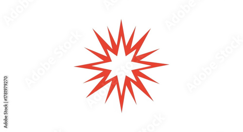 Red starburst is a symbol of energy, power, and excitement, often used in logos and graphic designs